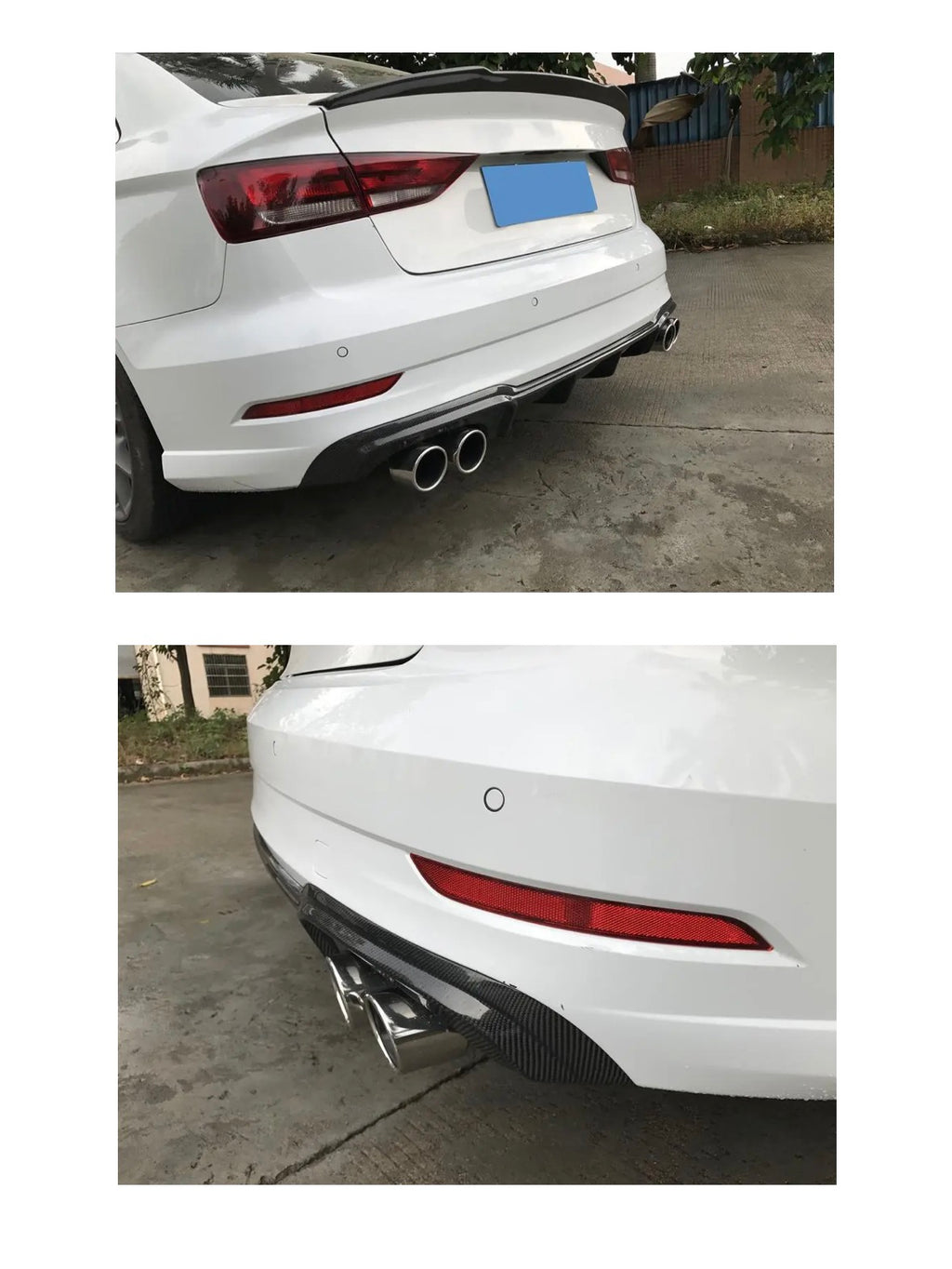 Carbon Fiber Car Diffuser for Audi S3 A3 8V Sedan 4-Door