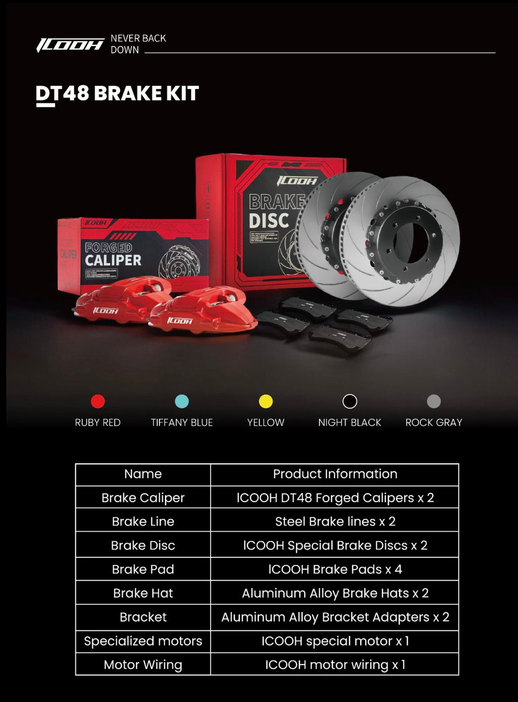 DICASE DT48 EBP Big Brake Kit 380 x 28 mm – 4-Kolben Bremsanlage (Hinterachse)
