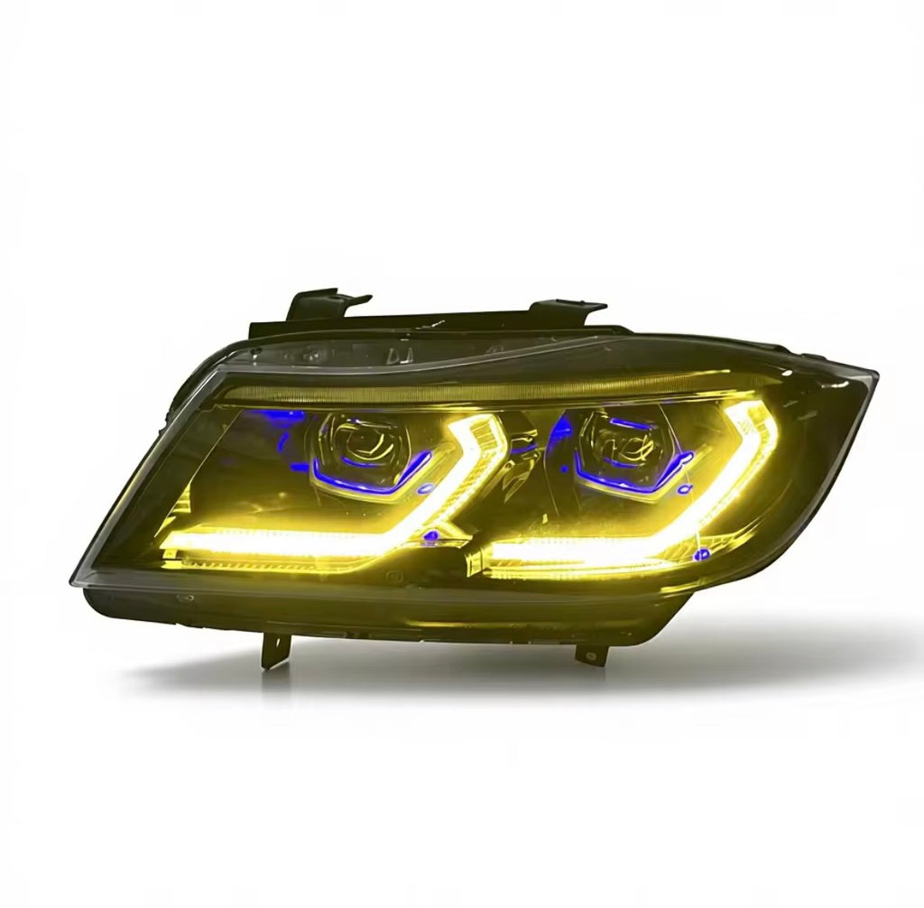 LED Scheinwerfer Weiß / Gelb für BMW E90 E91 E92 E93 2005–2012 – Plug & Play
