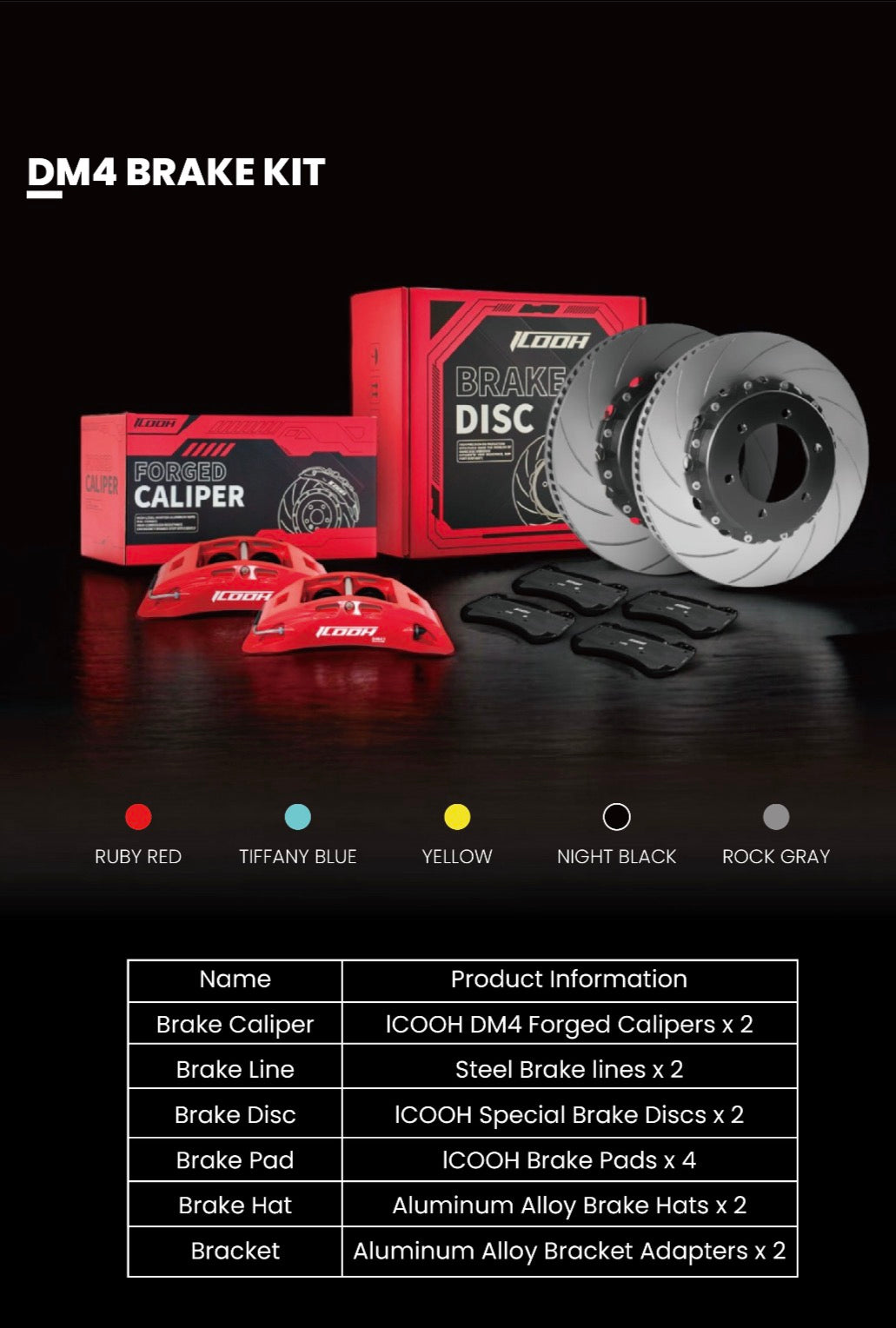 DICASE DM4 Carbon Keramik Big Brake Kit 355 x 28 mm – Mehrkolben Bremsanlage (Hinterachse)