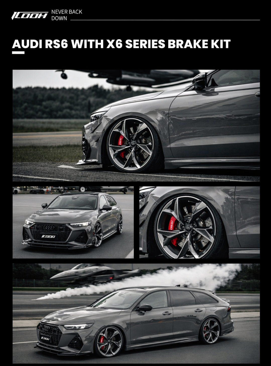 ICOOH X6 Big Brake Kit 380 mm Carbon Keramik 6 Kolben Vorderachse