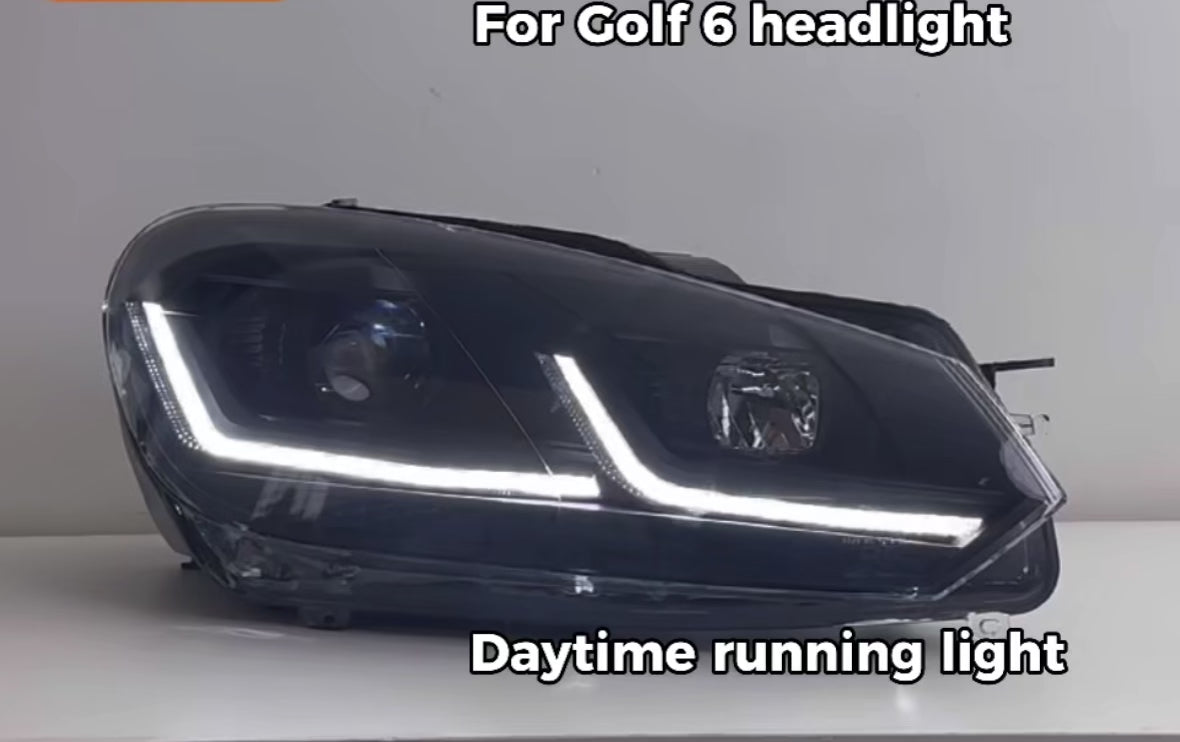 LED Scheinwerfer für Volkswagen Golf 6 MK6 2010–2014 – Smoked Black Edition Plug & Play